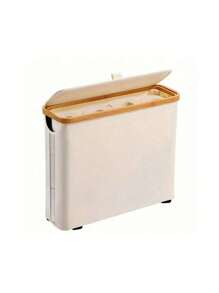 1 pieza Soporte plegable para papel de tissue con tapa, caja de almacenamiento de tela minimalista con ventana, contenedor de almacenamiento multiusos para baño, cocina, dormitorio, decoración del hogar y organizador de baño de verano