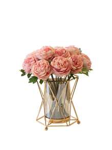 豪华铁艺花瓶，创意家居装饰，客厅，餐厅，浪漫烛光晚餐道具，水培花瓶办公桌装饰，节日气氛装饰拉玛装饰拉玛，婚礼装饰，中心装饰，桌面装饰，派对 - 金色 - 查看 8