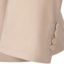 Three Pieces Mens Suit Formal Business Wedding Prom Suit Male Groom, Blazer+Vest+Pant, Slim Fit Tuxedo For Homecoming, Double Breasted, Long - Màu be - Xem 5