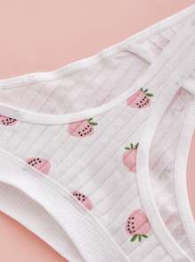 Losowy kolor 5 sztuk seksowna bielizna drukowana słodkie stringi kokarda damskie majtki truskawka stringi prążkowane spodnie dla kobiet w paski T-back elastyczna oddychająca wygodna bielizna