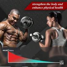 44LBS Adjustable Dumbbell Set Home Gym Cast Iron Barbell Sets With Carry Box 44lbs Office Bedroom Workout Dumbbells For Men And Women - 如圖所示 - 查看 6
