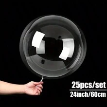 10/25 Opakowanie 10/12/20/24-calowych przezroczystych balonów falistych, używanych na wesela, urodziny, walentynki, rocznice, dekoracje imprezowe