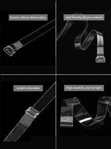 10Pcs Women Transparent Straps Bra Invisible Silicone Elastic Bra Straps Detachable Adjustable Shoulder Straps Anti Slip Underwear Intimates Accessories