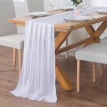 1 pieza Mantel de gasa transparente, mantel vaporoso, mantel romántico para decoración de mesa de boda