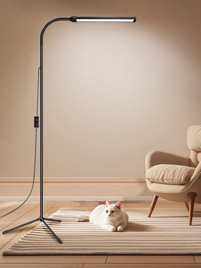 Bright LED Vloer Lamp Adjustable Temperature Dimmable Brightness Moderne Lamps, USB Height Gooseneck St ing Work Verlichting Reading, Office, Living Room, Bedroom, Eyelash Extensions, Facial Spa, Salon Makeup