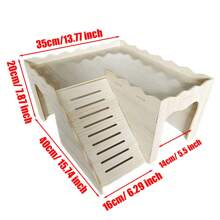 Large Guinea Pig House With Ramp 4 Entrances, Guinea Pig Toy, Guinea Pig Accessories, Rabbit House, 38 X 25 X 18 Cm