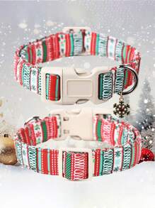 1 chiếc Vòng cổ cho thú cưng theo chủ đề Giáng sinh có thể điều chỉnh, Cây thông Noel, Sọc Giáng sinh, Chỉ vàng kẻ ô vuông màu đỏ, Ba kiểu Vòng cổ cho chó mềm mại và thoải mái với Khóa an toàn tháo lắp nhanh có Mặt dây chuyền hình bông tuyết, Phù hợp với Chó Nhỏ/Vừa/Lớn - màu xanh lá - Xem 3