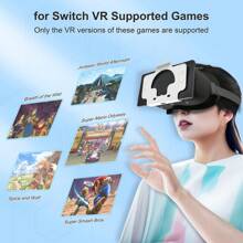VR Headset Compatible With Switch & Switch OLED, VR Glasses With Adjustable HD Lenses, Head Strap, 3D Goggles Compatible With Switch OLED - Black and White - View 5