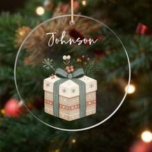 1 件个性化亚克力挂饰，可定制姓名印刷，独特的节日装饰，适合节日和家庭氛围，温馨的圣诞礼物