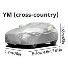 Thicker 190T Silver Coated Waterproof And Dustproof Car Cover With Reflective Strip, Full Car Protection Against Sun And Rain