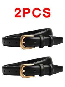 1/2 piezas Cinturón de moda para mujer, hebilla de aguja exquisita, adecuado para fiestas, negocios casuales, opciones de regalo para el Día de San Valentín, verano, escuela, otoño, Halloween