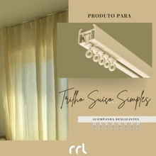 Linen Gauze Voile Curtain With Blackout Lining 10 Meters For Simple Swiss Track, 100% Light Sealing - trắng - Xem 4