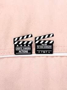 1/2 Peças Broche Criativo de Claquete de Cinema, Emblema de Desenho Animado, Joia da Moda Adequada para Uso Diário de Homens e Mulheres, Pode Ser Preso em Roupas e Mochilas