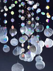 26.24 英尺/800 厘米 - 13.12 英尺/400 厘米 - 彩虹色派对装饰圆形花环 - 悬挂浮动背景 - 独角兽美人鱼生日派对用品 - 婚礼订婚单身派对欣快迪斯科舞蹈 - 情人节装饰 - 鐳射 - 查看 7