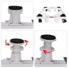 Verstellbare Waschmaschinenbasis 47-69cm - 4 Räder + 4 Beine - Multifunktionaler Möbelwagen Lärmreduktionseffekt