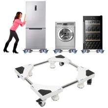 Verstellbare Waschmaschinenbasis 47-69cm - 4 Räder + 4 Beine - Multifunktionaler Möbelwagen Lärmreduktionseffekt