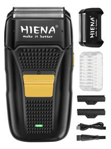 HINEA 3-Piece Hair Clipper Set, High-Power Hair Clipper, T-Shaped Blade Carving Scissors, Compound Shaver With Replacement Blade And Mesh, Men's Cordless Hair Clipper And Trimming Tools, Personal Care Gift Box Set