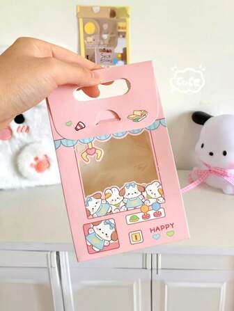 3/6/12 件可爱卡通窗口礼品袋、小饼干盒、彩色糖果容器、手持派对礼品盒，适合生日、婚礼、毕业典礼和各种场合