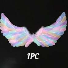 Creative Angel Feather Wings, Fairy Stick, Headband 3pcs/Set Toy Set, Christmas/Halloween/Thanksgiving/Birthday Gift [Partial Details With Random Colors](Artificial Feather) - Multicolor - View 14