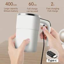 Automatic Stirring Cup Rechargeable Portable Coffee Electric Stirring Stainless Steel Mixer Rotating Magnetic Self Stirring Mugs - Black - View 3