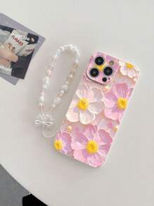 1 ốp lưng điện thoại TPU màu trắng chống sốc họa tiết hoa và 1 dây đeo hình trái tim đính đá pha lê màu sâm panh và ngọc trai, tương thích với Apple/Ốp lưng điện thoại phù hợp/Ốp lưng điện thoại có dây đeo/Ốp lưng điện thoại có dây đeo cổ tay/Ốp lưng điện thoại ngộ nghĩnh/Ốp lưng điện thoại Android/Ốp lưng điện thoại/Ốp lưng điện thoại/Tương thích với ốp lưng điện thoại OPPO Chống nước, chống rơi, chống trầy xước, phiên bản quốc tế, không phải phiên bản nội địa. - Nhiều màu - Xem 2