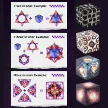 Black And White 3D Magic Cube Geometry Puzzle Puzzle Thanksgiving Christmas Gift Classic Decompression Infinite Inversion Cube