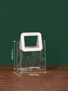 1 pezzo Elegante borsa in PVC con manico per damigelle, borsa regalo trasparente per caramelle da regalare per spose, feste di compleanno e occasioni speciali