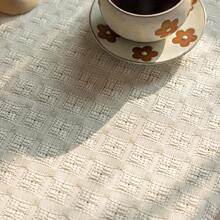 1pc Japanese-Style Beige Tassel Round Table Cloth, Modern Luxurious Circular Coffee Table Cloth - Beige - View 9