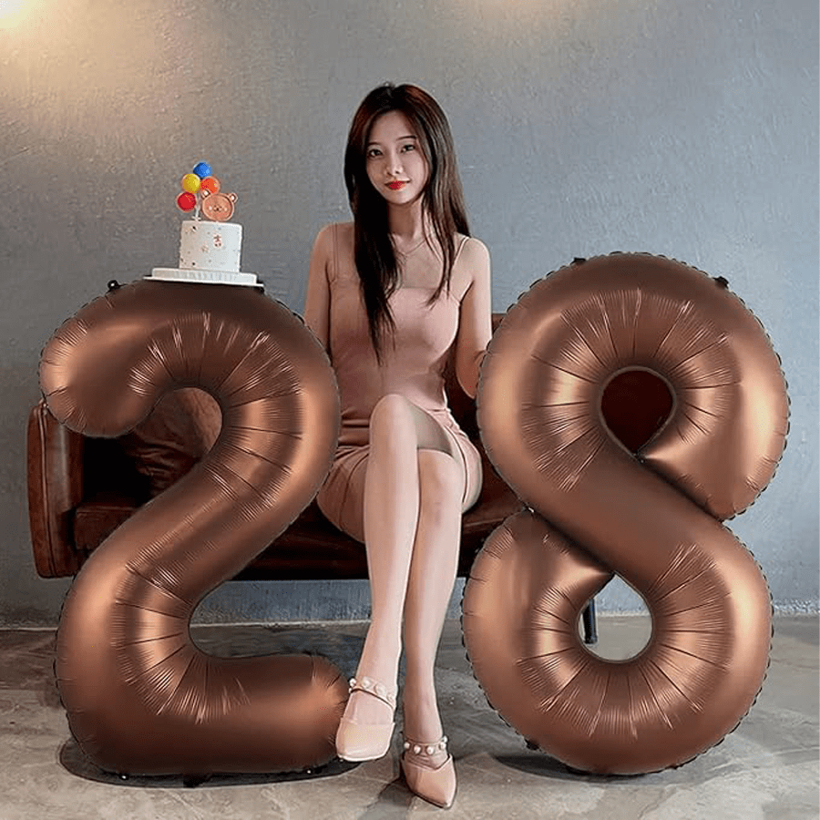 Balão metalizado de 1 peça de 40 polegadas cor café, decoração de festa de aniversário, decoração de atividade de aniversário de shopping grande, decoração de balão para o Dia da Memória