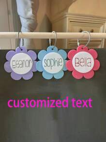1 件定制雏菊钥匙扣包标签 - 雏菊形状钥匙扣，轻质亚克力，个性化姓名行李和婴儿包识别标签 - 彩色 - 查看 2