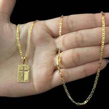 Piastrini Men's Thin Chain Necklace 18k Gold Plated - 金色 - 查看 4