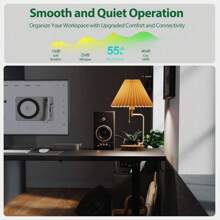 Electric Standing Desk, Large 63 X 24 Inches Height Adjustable Desk, Sit Stand Up Desk For Work Office Home, Splice Board, Rustic Brown - Black - View 7