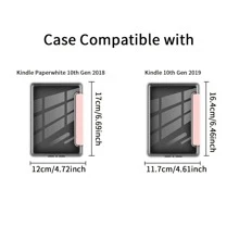 Étui pour Kindle Paperwhite 12ème génération 7" 2024, Kindle 11ème génération 6" 2024, KPW 1/2/3, Kindle Paperwhite 11ème génération 2021, Kindle 11ème génération 2022 6 pouces, Kindle 10ème génération 2019, Kindle Paperwhite 10ème génération 2018, Transparent ultra clair souple et flexible Couverture arrière en TPU avec fonction de veille/réveil automatique pour Kindle Paperwhite (rose)