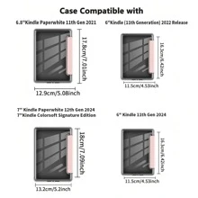 Étui pour Kindle Paperwhite 12ème génération 7" 2024, Kindle 11ème génération 6" 2024, KPW 1/2/3, Kindle Paperwhite 11ème génération 2021, Kindle 11ème génération 2022 6 pouces, Kindle 10ème génération 2019, Kindle Paperwhite 10ème génération 2018, Transparent ultra clair souple et flexible Couverture arrière en TPU avec fonction de veille/réveil automatique pour Kindle Paperwhite (rose)