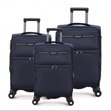 Travel Suitcase Fabric High-Quality Wear-Resistant Double Zipper With 360° Anti-Theft Zipper - 藍色 - 查看 1