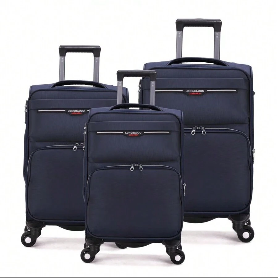 Travel Suitcase Fabric High-Quality Wear-Resistant Double Zipper With 360° Anti-Theft Zipper - 藍色 - 查看 1