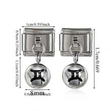 1pc Stainless Steel 9mm Watch Module Pendant Twelve Constellations Dripping Oil Series DIY Bracelet Module Bracelet Assembly Decorative Module Connector Watch Block Elastic Bracelet Assembly Accessories