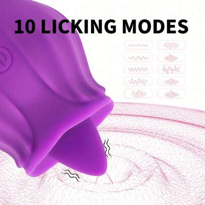 1pc Rose Sex Toy Tongue Clitoris Masturbation, G-Spot Stimulation For Clitoral And Nipple Stimulation 10 Modes, Personal Massager Sex Toy For Female Couples Masturbators