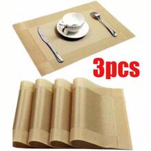 1/3/10 peças de jogos americanos estilo escandinavo resistentes ao calor, à prova d'água e à prova de óleo, jogos americanos antiderrapantes com listras duplas estilo restaurante ocidental, bases para copos de isolamento térmico de estilo europeu de estrutura única e fácil de limpar