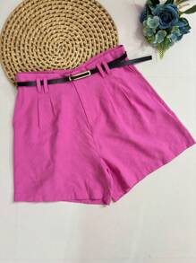 Marrant Shorts With Belt And Pocket High Waist - 粉色 - 查看 1
