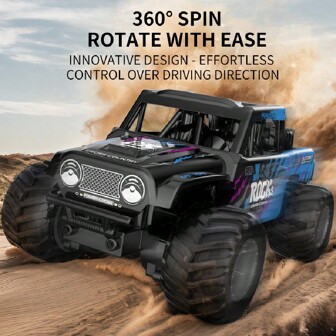 All Terrain Off Road RC Car, 2.4Ghz Remote Control, Wear Resistant/Anti-Slip Tyres, Crash-Resistant, Long-Lasting Rechargeable Battery, Road Gripping, Supports Multiple Cars Racing Together, Independent Shock Absorption, Rechargeable Batteries, Long Endurance, Birthday Christmas Gifts