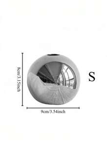 1PC Porcelain Vase With Geometric Stripe Gold And Silver Plating,Room Decor,Home Decor,Kitchen Decor,Wedding Decor,Table Decoration,Centerpieces,Office Decor,Garden Decor,Outdoor Decor