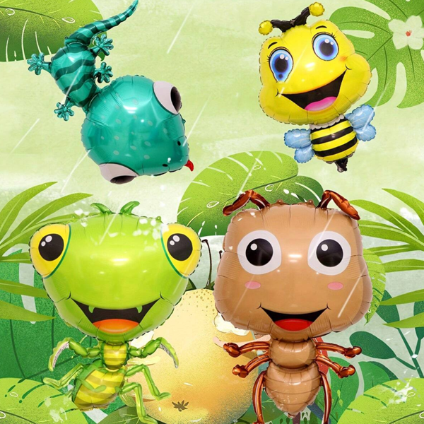 Balões metalizados da série Insetos para decoração de festas de aniversário, atividades para festas temáticas de insetos, decoração de parques de insetos, decoração com balões para eventos em grandes shoppings, barracas de mercado noturno