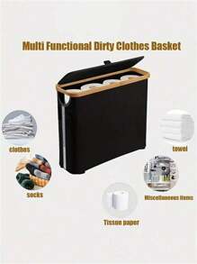 1 pieza Soporte plegable para papel de tissue con tapa, caja de almacenamiento de tela minimalista con ventana, contenedor de almacenamiento multiusos para baño, cocina, dormitorio, decoración del hogar y organizador de baño de verano