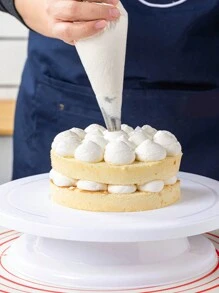 Set de 6 piezas Plataforma giratoria de plástico para tartas, mesa rotatoria de plástico para decorar cremas, pastas y masa, herramientas DIY para hornear