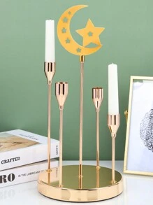 1pc Luxury Ramadan Candlestick Nordic Retro Romantic Table Candle Dinner Props Home Decoration Accessories, Dining Table Coffee Table Living Room Desktop Decoration, Tree Candlestick Decoration, Wedding Decoration Ramadan Decoration