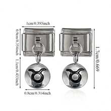 1pc Stainless Steel 9mm Watch Module Pendant Twelve Constellations Dripping Oil Series DIY Bracelet Module Bracelet Assembly Decorative Module Connector Watch Block Elastic Bracelet Assembly Accessories