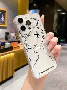 Travel, Tourism, Airplane Route Design Phone Case, Airplane Print Phone Case, "My Heart Is Beating With You" Love Slogan Phone Case, Compatible With IPhone Case & Galaxy Case, Phone Case Compatible With IPhone 17 / 17 Air / 17 Pro / 17 Pro Max, Cover Compatible With IPhone & Galaxy Protective Shell, Compatible With IPhone 13 Case, Compatible With IPhone 15 Case, Compatible With IPhone 16 Pro Max Case, Cover For S26/S26 PLUS/S26 Ultra - Multicolor - View 5