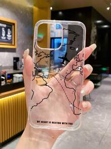 Travel, Tourism, Airplane Route Design Phone Case, Airplane Print Phone Case, "My Heart Is Beating With You" Love Slogan Phone Case, Compatible With IPhone Case & Galaxy Case, Phone Case Compatible With IPhone 17 / 17 Air / 17 Pro / 17 Pro Max, Cover Compatible With IPhone & Galaxy Protective Shell, Compatible With IPhone 13 Case, Compatible With IPhone 15 Case, Compatible With IPhone 16 Pro Max Case, Cover For S26/S26 PLUS/S26 Ultra - Multicolor - View 4