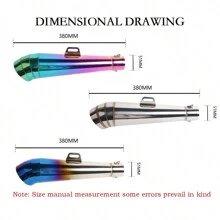 1pc Stainless Steel Universal Motorcycle Exhaust Pipe, 51mm Diameter, Suitable For Most Motorcycles, E.G. Kawasaki 250 300 Z300 And More